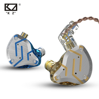 KZ ZS10 Pro złote słuchawki 4BA + 1DD Hybrid 10 sterowników słuchawki douszne HIFI Bass w uchu Monitor słuchawki z redukcją szumów metalowy zestaw słuchawkowy 3